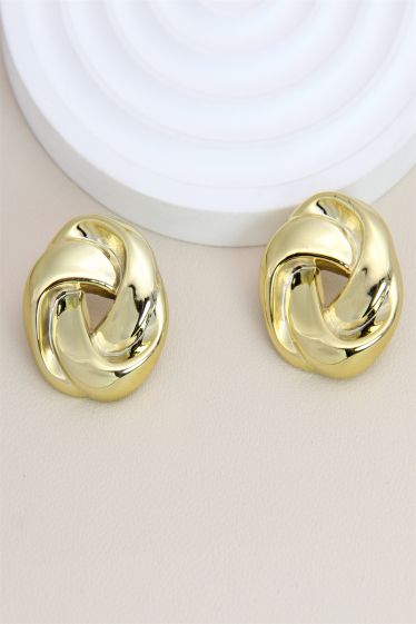 Wholesaler Bellissima - Stainless steel resin intertwined knot earring