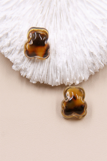 Wholesaler Bellissima - Teddy bear earring in hypoallergenic resin
