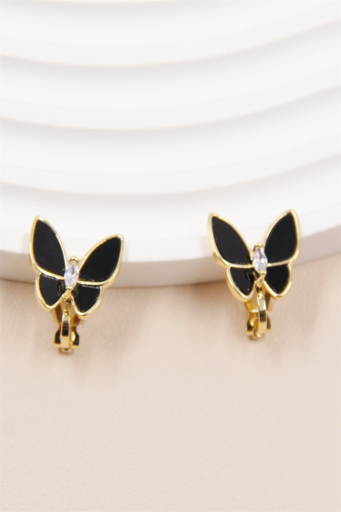 Wholesaler Bellissima - Pearly butterfly clip-on earring