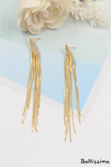 Grossiste Bellissima - Boucle d'oreille pendante en tige argent 925