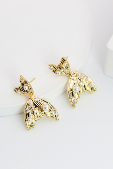 Wholesaler Bellissima - Dangling earring adorned with hypoallergenic pearl