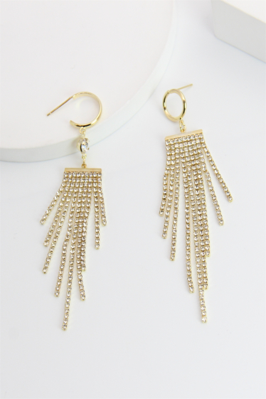 Wholesaler Bellissima - Dangling earring decorated with hypoallergenic rhinestones