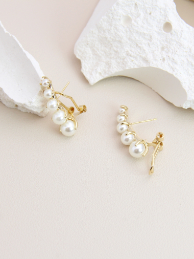 Wholesaler Bellissima - Hypoallergenic cluster pearl earring