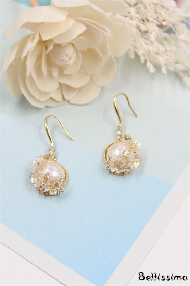 Wholesaler Bellissima - 925 silver stem dangling pearl earring