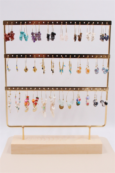 Wholesaler Bellissima - Stone earring set of 20 pairs in stainless steel