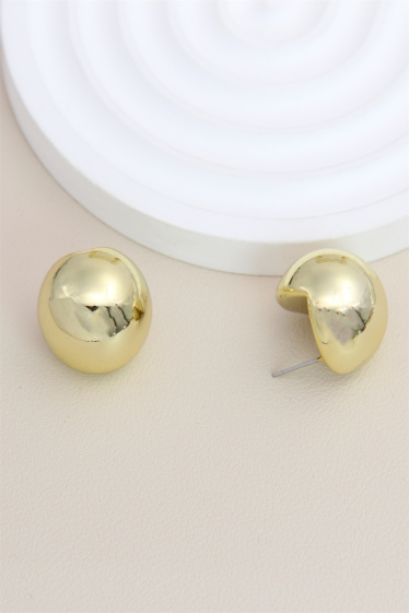 Wholesaler Bellissima - Geometric design resin earring in stainless steel