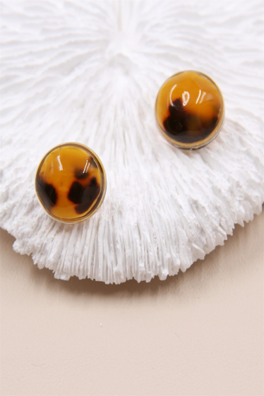 Wholesaler Bellissima - Round hypoallergenic resin earring