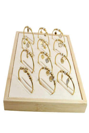 Grossiste Bellissima - Bracelet aimanté lot de 12 pcs modèles assorties en acier inoxydable
