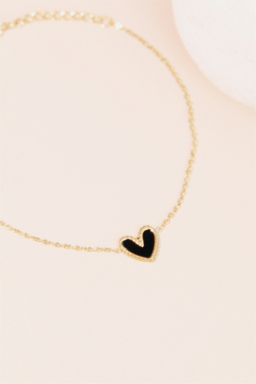 Wholesaler Bellissima - Enameled heart bracelet in stainless steel