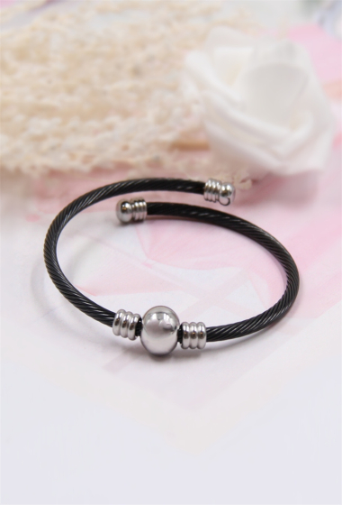 Wholesaler Bellissima - Adjustable magnetic therapy bangle bracelet in stainless steel