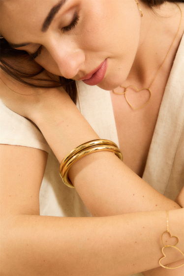 Wholesaler Bellissima - Simple design bangle bracelet in stainless steel
