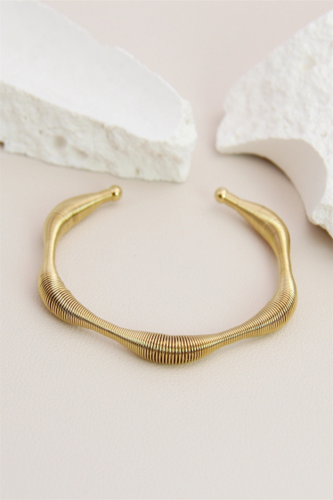 Wholesaler Bellissima - Spiral design bangle bracelet in stainless steel