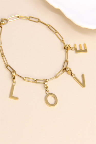 Wholesaler Bellissima - Elongated link bracelet compatible with attaching charm's pendants