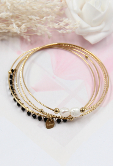 Wholesaler Bellissima - Weekly bead bracelet in stainless steel