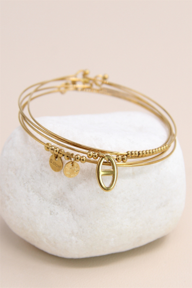 Grossiste Bellissima - Bracelet semainier ornée de perle en acier inoxydable
