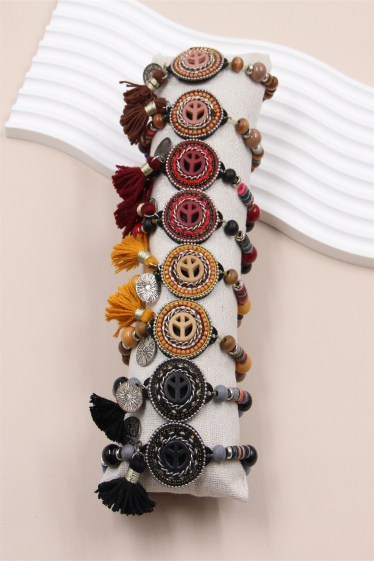 Wholesaler Bellissima - Bohemian style elastic bead bracelets in a set of 8 pcs