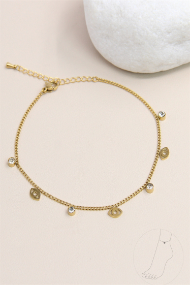 Wholesaler Bellissima - Stainless steel eye anklet