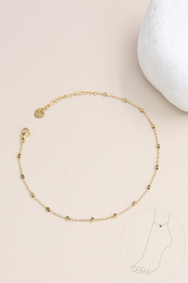 Wholesaler Bellissima - Anklet decorated with stainless steel pearl