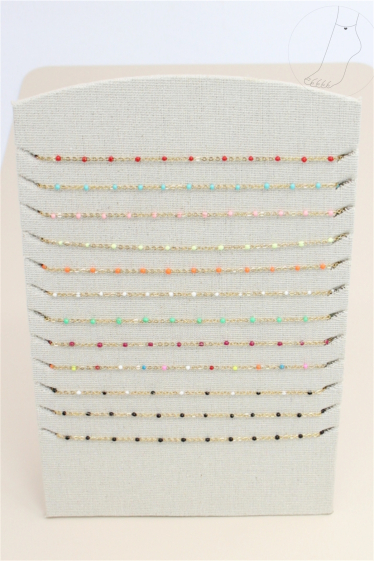 Großhändler Bellissima - Fußkettchen aus Edelstahl, verziert mit einem 12-teiligen Set aus kleinen Perlen