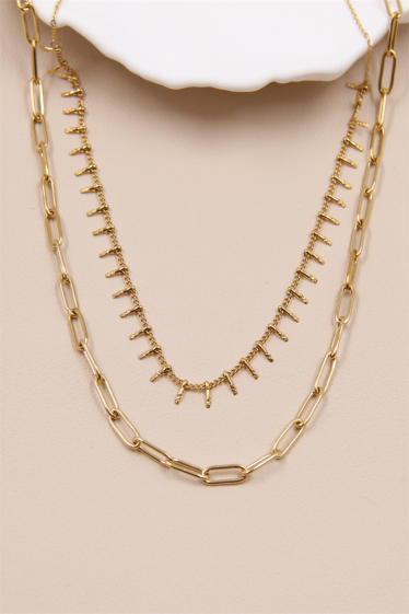 Wholesaler Bellissima - 2 rows separate chain necklace