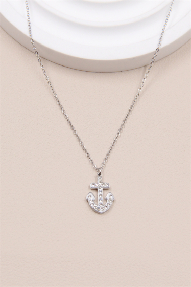 Wholesaler Bellissima - Fine stainless steel chain anchor necklace