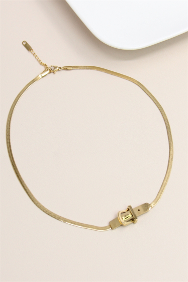 Großhändler Bellissima - Halskette mit Schnallendesign aus Edelstahl