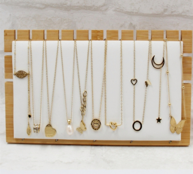 Großhändler Bellissima - Edelstahl-Halsketten-Set mit 10 Stück, inklusive Display