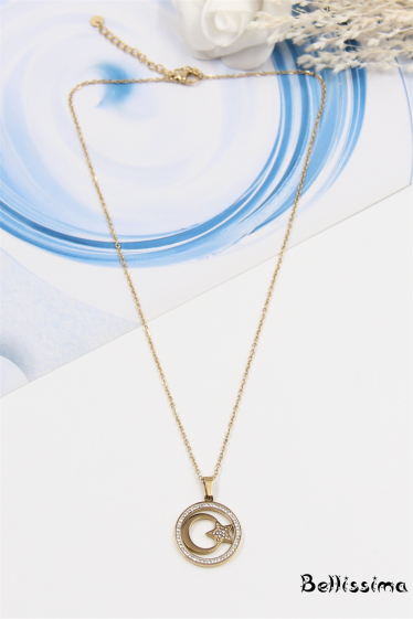 Großhändler Bellissima - Stern-Mond-Halskette aus Edelstahl