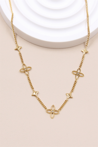 Wholesaler Bellissima - Stainless steel star flower necklace