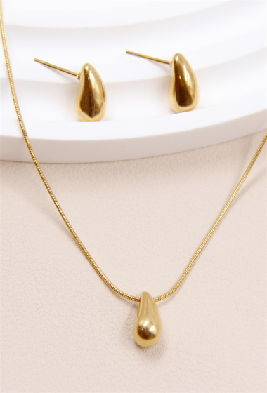 Wholesaler Bellissima - 1.5 cm drop necklace in stainless steel