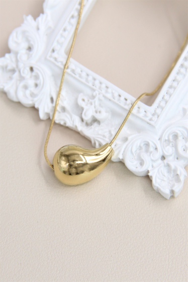 Wholesaler Bellissima - 2cm drop necklace in stainless steel