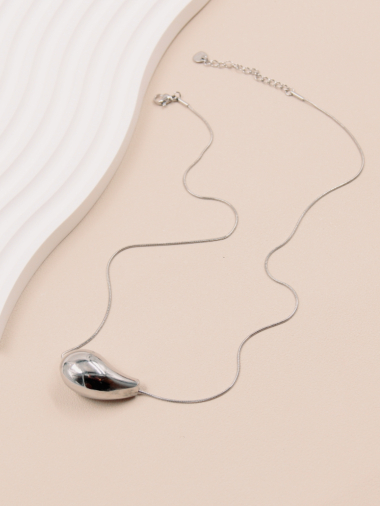 Wholesaler Bellissima - 3cm drop necklace in stainless steel