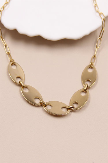 Wholesaler Bellissima - Stainless steel coffee bean necklace.