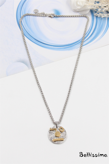 Großhändler Bellissima - Große Halskette aus Edelstahlgeflecht