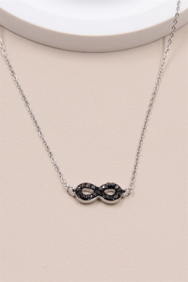 Wholesaler Bellissima - Infinity necklace adorned with rhinestones in stainless steel