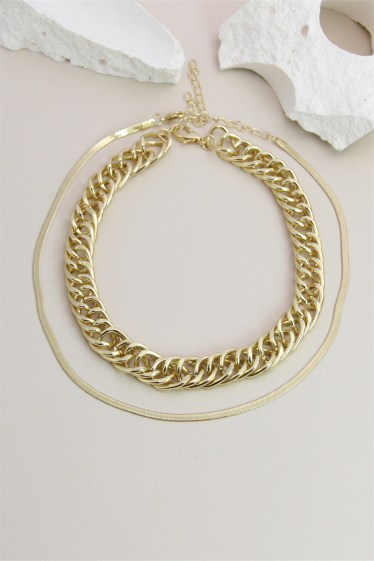 Großhändler Bellissima - Zweireihige Halskette aus Netzstoff
