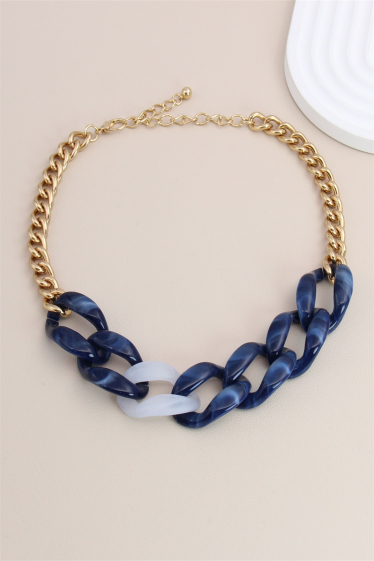 Wholesaler Bellissima - Two-tone resin mesh necklace with mesh chain
