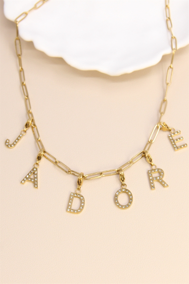 Wholesaler Bellissima - Elongated link necklace compatible with attaching charm's pendants