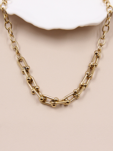 Wholesaler Bellissima - Link necklace in different shapes in stainless steel.
