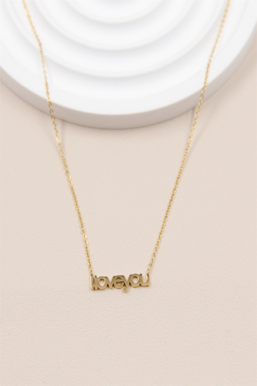 Wholesaler Bellissima - Stainless steel “I LOVE YOU” message necklace
