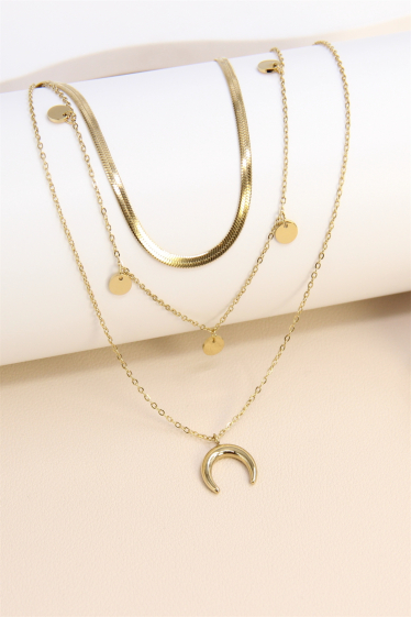 Großhändler Bellissima - Mehrgängige Halskette bestehend aus verschiedenen Edelstahlgliedern