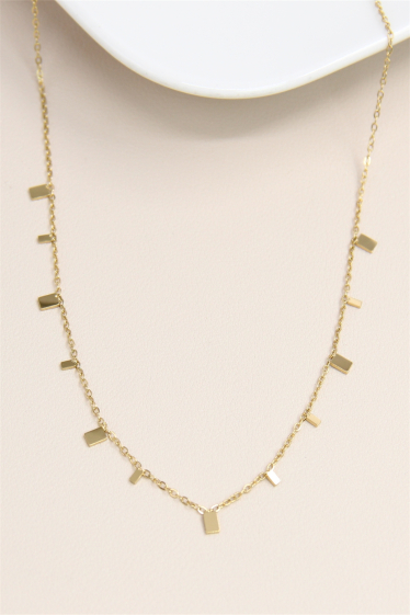 Wholesaler Bellissima - Stainless Steel Rectangular Pendant Necklace