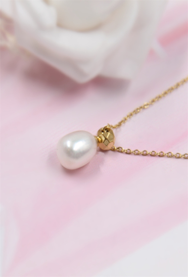 Grossiste Bellissima - Collier perle en acier inoxydable