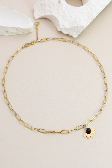 Grossiste Bellissima - Collier perle maille en acier inoxydable