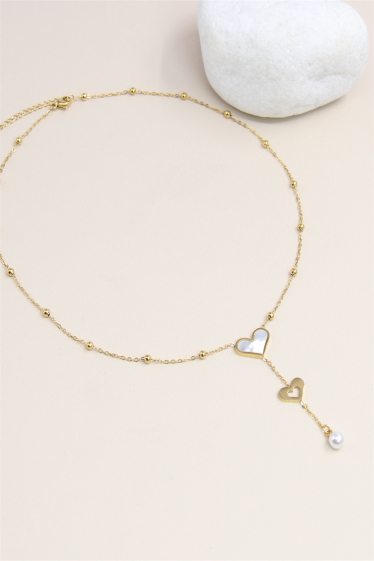 Großhändler Bellissima - Herz-Halskette „Y“ aus Edelstahl