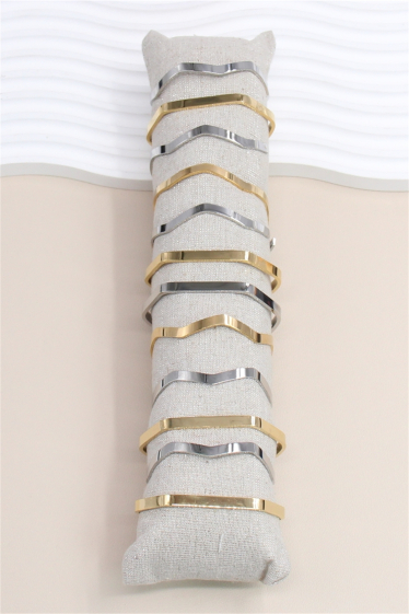 Grossiste Bellissima - Lot de 12 braceles jonc ajustable avec présentoir inclus