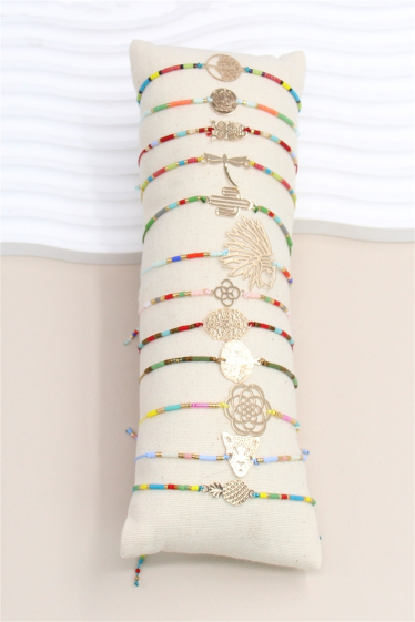 Grossiste Bellissima - Lot de 12 bracelets ajustable filigrane avec présentoir inclus