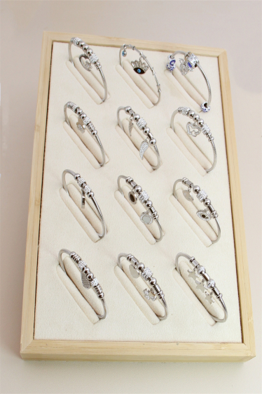 Wholesaler Bellissima - Set of 12 pcs Stainless steel magnetic bangle bracelet