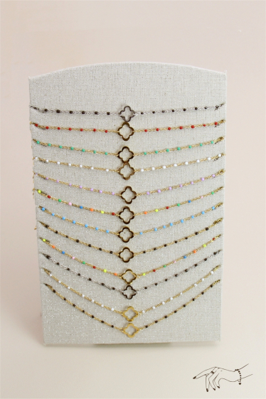 Wholesaler Bellissima - Set of 12 pcs Clover bracelet fine stainless steel chain
