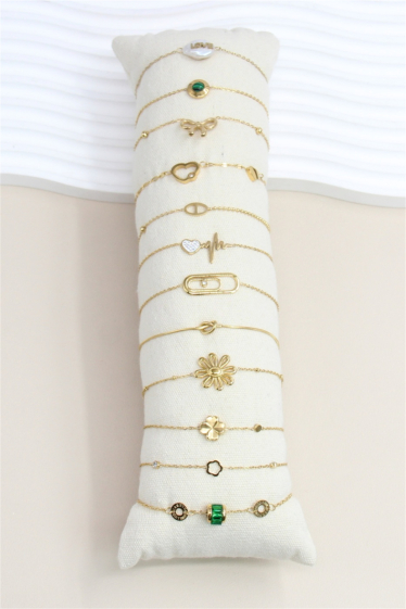 Grossiste Bellissima - Lot de 12 pcs bracelets en acier inoxydable avec présentoir inclus